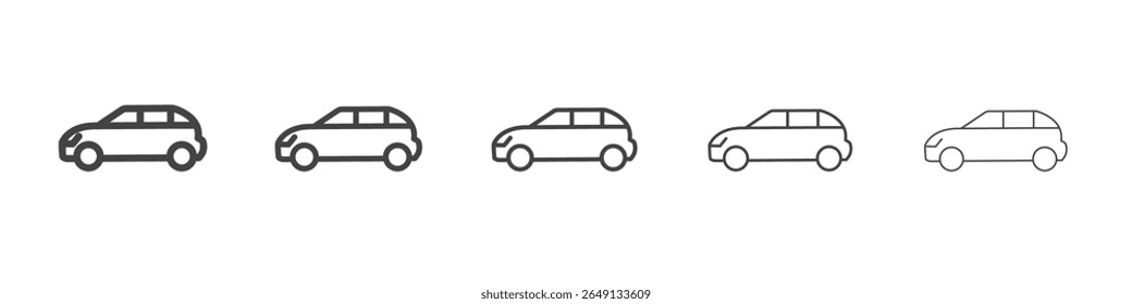 Car icon outline ilustration vector symbol