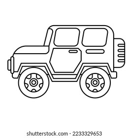 car icon in outline style on a white background illustration