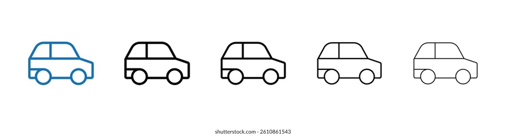 Car icon Outline vector logo for web ui