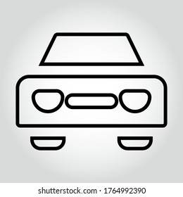Car icon, outline vector sign, linear style pictogram isolated on white. Symbol, logo illustration. Editable stroke. Eps10 vector illustration.