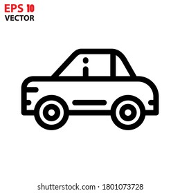 Car icon, outline vector. Transportation vehicles concept. Eps 10 vector illustration.