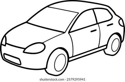 car icon over white background, line and fill style, vector illustration