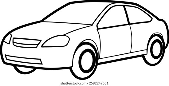 car icon over white background, line and fill style, vector illustration