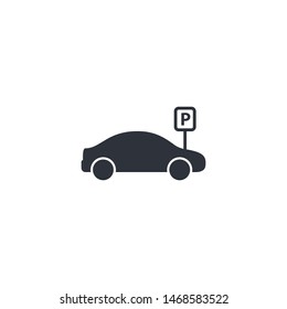 car icon parking sign logo template