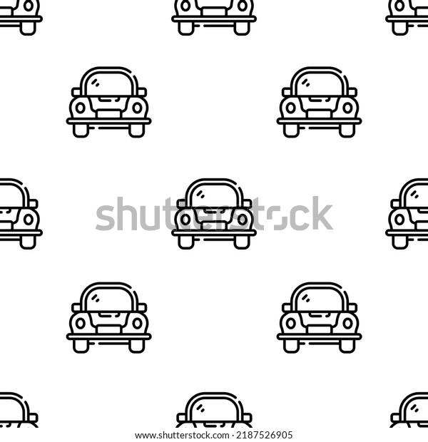 car icon pattern. Seamless car pattern on\
white background.