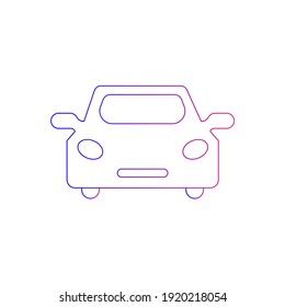 Autosymbol. Privatwagen, Vorderseite des Autos, Bus, LKW, Zug, Fahrzeugsymbol in Vektorform und flach.