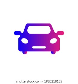 Car icon. private car, front side of car, bus, truck, train, vehicle icon in vector and flat shape.
