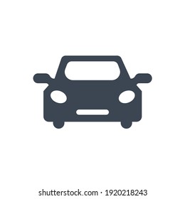 Car icon. private car, front side of car, bus, truck, train, vehicle icon in vector and flat shape.