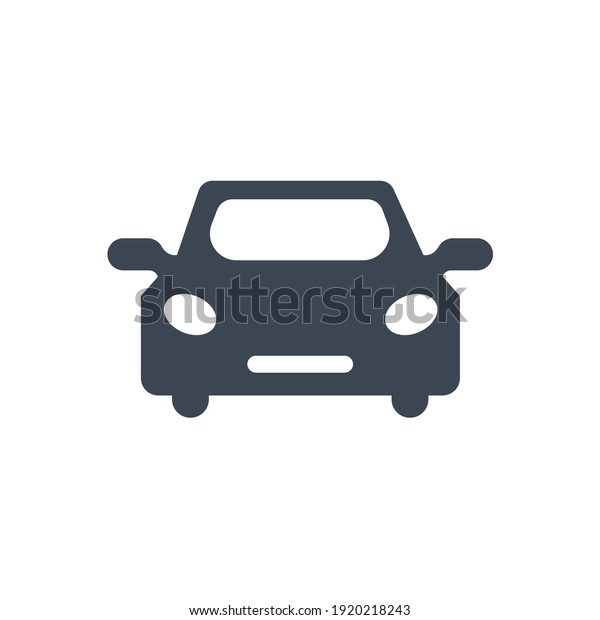Car icon. private car,\
front side of car, bus, truck, train, vehicle icon in vector and\
flat shape.