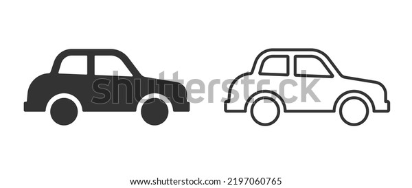 Car icon profile. Car symbols\
profile view. Sedan car icon. Transport symbol. Vector\
illustration