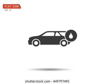 Car icon pump gas, Flat logo Vector illustration