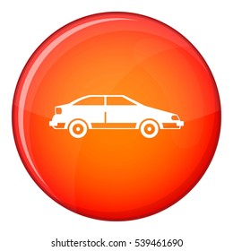 Car icon in red circle isolated on white background vector illustration