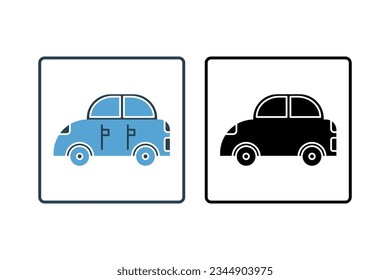 Car Icon. Icon related to Traffic. solid icon style. Simple vector design editable