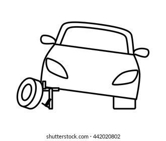 car icon. Repair design. vector graphic