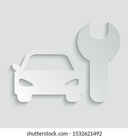car icon with repair Icon vector  paper icon