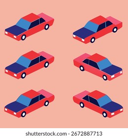 Car icon repeating background pattern seamless vector design