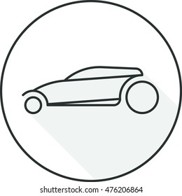 Car icon in round frame 