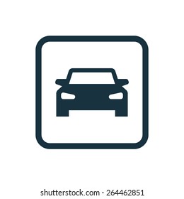 car icon Rounded squares button, on white background 