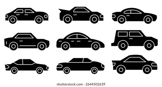 Auto-Icon-Set. Auto-Symbol.
