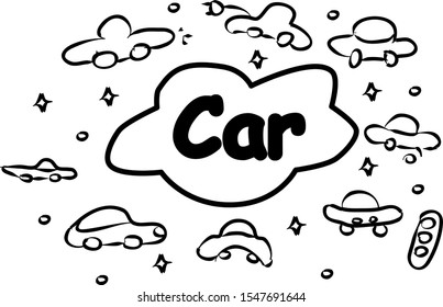 Car icon set. Auto, flat design. Social media illustration collection, silhouette of symbol black, vector
