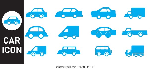 Auto-Icon-Set. Sammlung von Auto-Ikone.