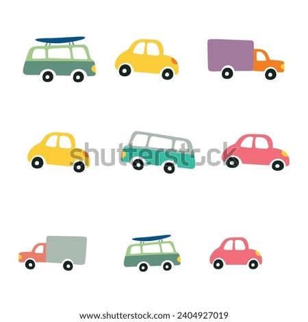 car icon set colourful icon set