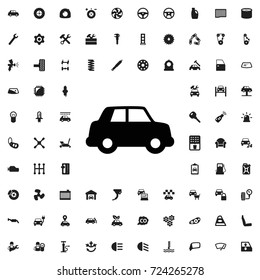 Car icon. set of filled car service icons.