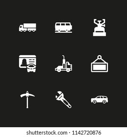 car icon set. gas, truck and van vector icon for graphic design and web