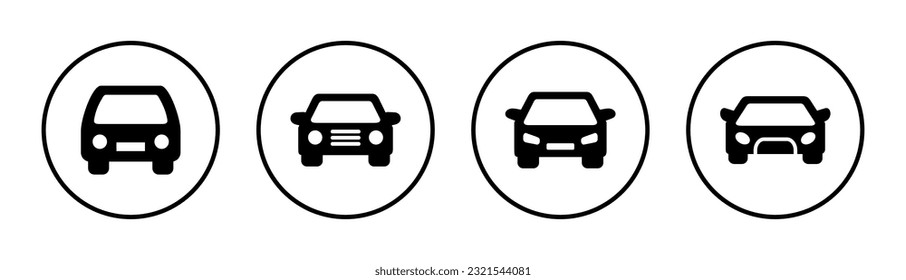 Car icon set illustration. car sign and symbol. small sedan