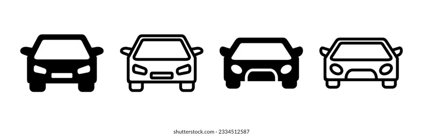 Car icon set illustration. car sign and symbol. small sedan