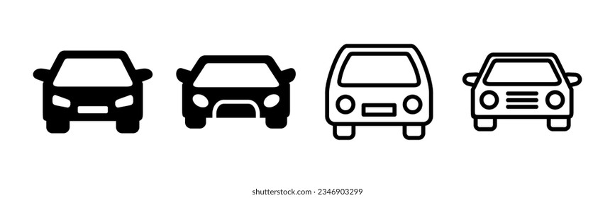 Car icon set illustration. car sign and symbol. small sedan