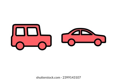 Car icon set illustration. car sign and symbol. small sedan