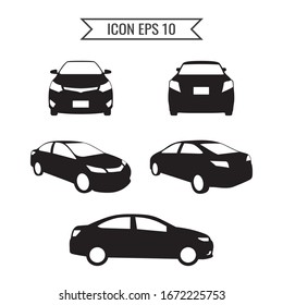 Car icon set isolated on the white background. Ready to apply to your design. Vector illustration.