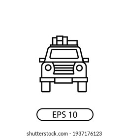 Icono del coche aislado en el fondo blanco