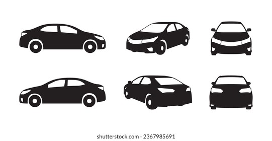 Car icon set isolated on the background. Ready to apply to your design. Vector illustration.