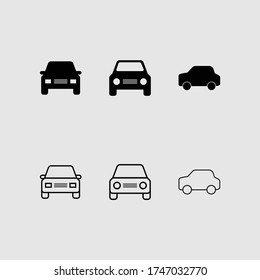 car icon set isolated vector illustration