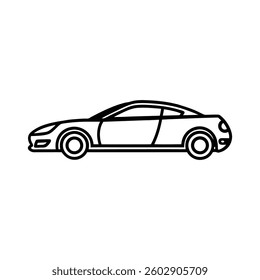 Car icon set in linear style. Transport symbol. Vector illustration.