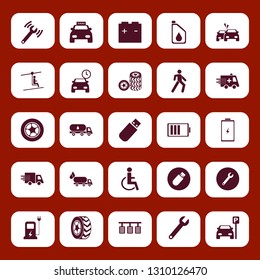 car icon set with man on cable car, wrench and pedestrian vector illustration