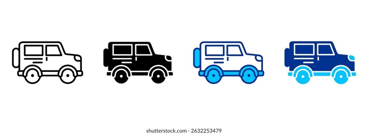 Car Icon Set Multiple Style Vector Illustration