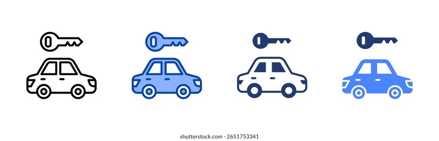 Ícone de carro definir coleção de vários estilos