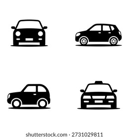 Car Icon Set with Multiple Vehicle Views
