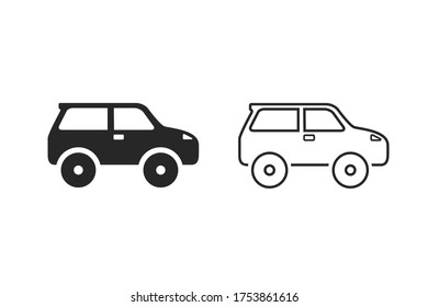 Car icon set on white. Vector illustration