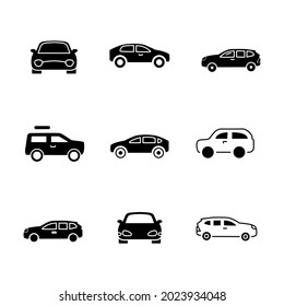 conjunto de iconos del coche. símbolo de paquete de coche elementos vectores para web infográfica