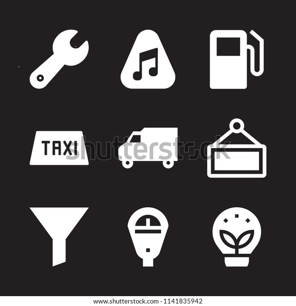 car icon set. With taxi, filter and sign \
vector icons for graphic design and\
web