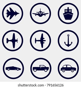 car icon set, transport icon