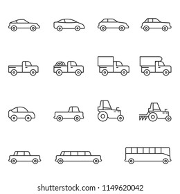 car icon set vector