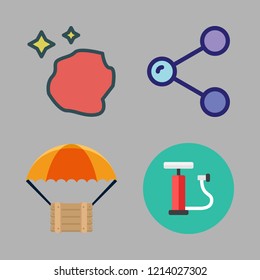 car icon set. vector set about delivery, share, sponge and air pump icons set.