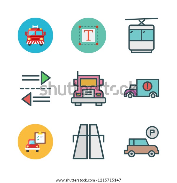 car icon set. vector set about\
transfer, text, cargo truck and car repair icons\
set.