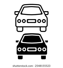 Conjunto de iconos de coche. Ilustración vectorial.