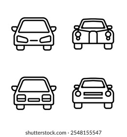 Conjunto de iconos de coche. Ilustración vectorial.